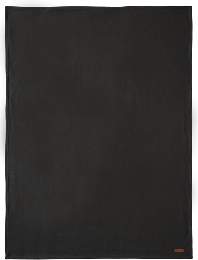 Lucky Brand Solid Plush 50"X70" Throw Blanket, Black - Soft, Cozy, and Timeless Comfort