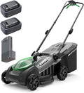 16" Electric Lawn Mower, 40V Cordless Lawn Mower with 2x5.0Ah Batteries & Charger, Brushless Motor, 2-in-1 Mulching & Bagging, 6-Position Height Adjustment, for Small to Medium Yards