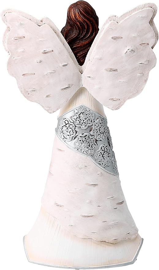 Elements Sister Angel Figurine by Pavilion, 6-1/2-Inch, Holding Sunflower, Inscription Forever My Sister Always My Friend,White
