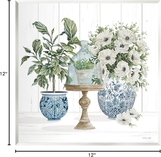 Stupell Industries 'Farmhouse Blooms Anemone Flowers'| Wall Plaque Art | Stupell Industries | 12 x 12 Inches, Easy to Hang and Sturdy, Made in USA, by Cindy Jacobs