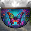Half Round Door Mat Butterfly Night Sky Intdoor Entrance 36x24 Inch, Non-Slip Welcome Mat for Outdoor Semi Circle Bathroom Floor Rugs,House Entry Way Heavy Duty Doormat for Kitchen Living Room