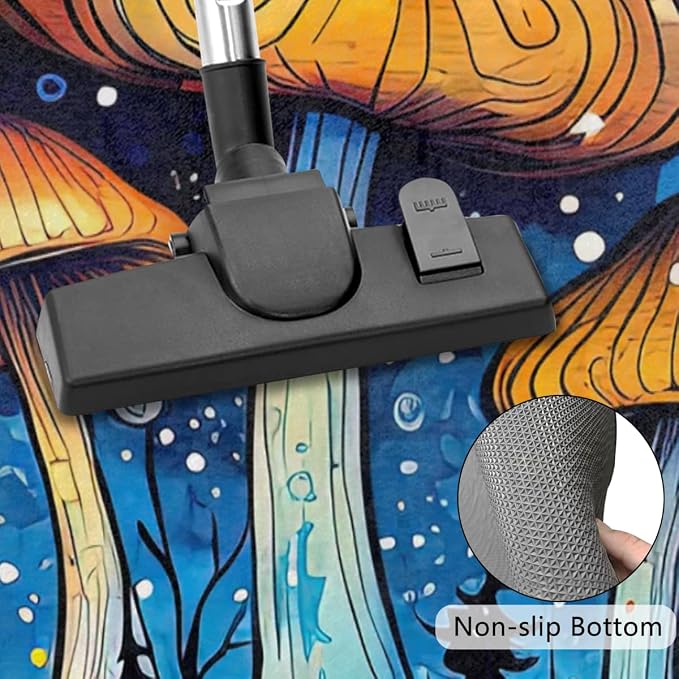 Mushroom Sky Half Round Door Mat Non-Slip Semi Circle Rug Half Moon Doormat | Mushroom Starry Sky Soft Washable Welcome Entrance Mat for Outdoor Indoor Floor Bedroom Bathroom Home Kitchen Festival Decor