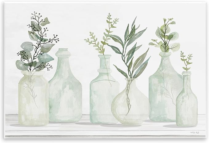 'Soft Green Potted Plants Fresh Herbs Still'| Wall Plaque Art | Stupell Industries | 15 x 10 Inches, Easy to Hang and Sturdy, Made in USA, by Cindy Jacobs