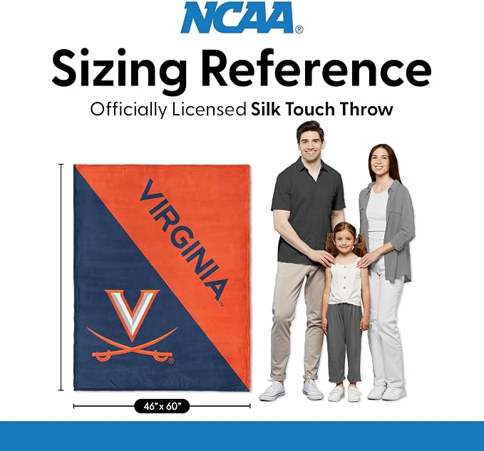 Northwest NCAA Silk Touch Throw Blanket, Ultra Soft Plush Polyester, Lightweight Warm Decorative Fan Gift, 46 x 60 in