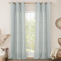LAMIT Blue Linen Curtains 84 Inch Length by LAMIT