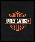 Harley-Davidson Classic Shield Silk Touch Throw Blanket, 46 x 60 in | 100% Polyester, Velvety Feel, Lightweight Warmth, Couch Bed Chair Lounging, Giftable Indoor Comfort