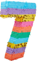BLUE PANDA Rainbow Pinata 7 for Birthday Party Decoration - 12 x 16.75 x 3 In, Multicolored - Party Pinata for Girls & Boys Age 7