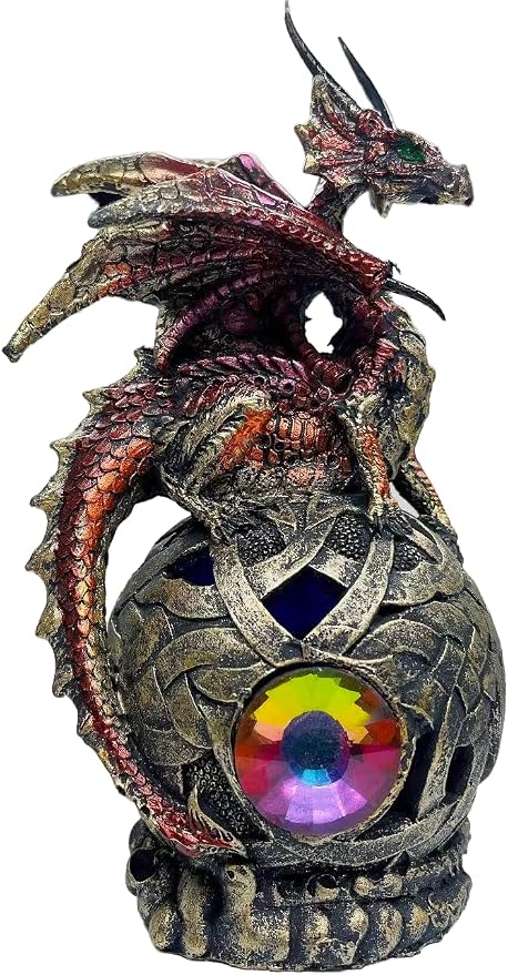 George S. Chen Imports Dragon on Light Up LED Orb Statue Display (71506)