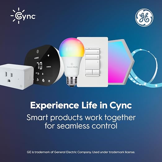 C by GE Smart Switch, Wi-Fi & Bluetooth, No Hub, Alexa Google | On/off button style, neutral wire required, works with Alexa & Google Home, no hub needed, easy DIY install