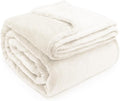 DEZ FURNISHINGS Ultra Soft Plush Fleece Throw Blanket, Double Sided Cozy Thick Warm Blanket for Sofa & Bed, King (108" x 90"), Ivory
