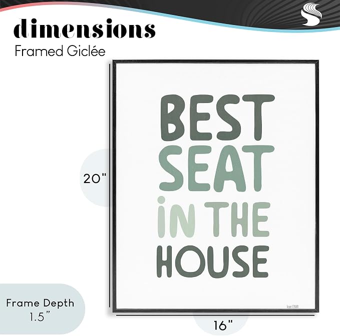 Best Seat in House Humor Print, 16 x 20 Inch Framed Giclée Print | Stupell Industries · By House Fenway · Ready to hang · Great for bathroom or laundry room · Made in USA