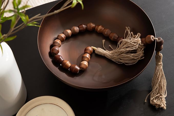 Kate and Laurel Rooks Ribbed Decorative Metal Bowl, 12 Inch Diameter, Bronze, Vintage Raised Fruit Bowl for Kitchen Counter or Use as a Key Bowl for an Entryway Table