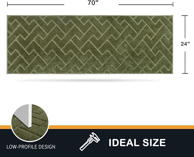 PURRUGS Dirt Trapping Door Mat 24" x 70", Non-Slip Machine Washable Entry Rug, Dog Doormat, Indoor Front Door Mat, Super Absorbent Entryway Rug for Muddy Shoes & Paws, Sage Green