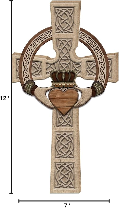 Abbey Gift (Abbey & CA Gift Claddagh Wall Cross with Card, Beige