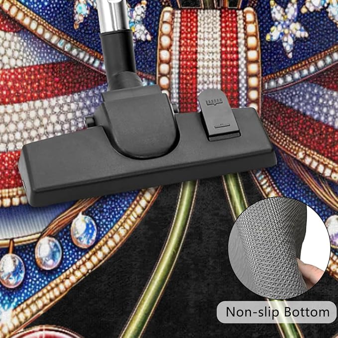 Cherry Flag Half Round Door Mat Non-Slip Semi Circle Rug Washable Half Moon Floor Rug Absorbent Bathroom Area Rugs for Outdoor Indoor Fireplace Mat Entryway Kitchen Decor Rugs