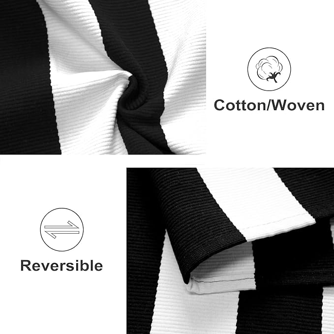 Washable Proch Rug Soft Entryway Rug 2.3'X3.6', Cotton Woven Bathroom Rugs Front Porch Decor Black and White Area Rug Outdoor Rug