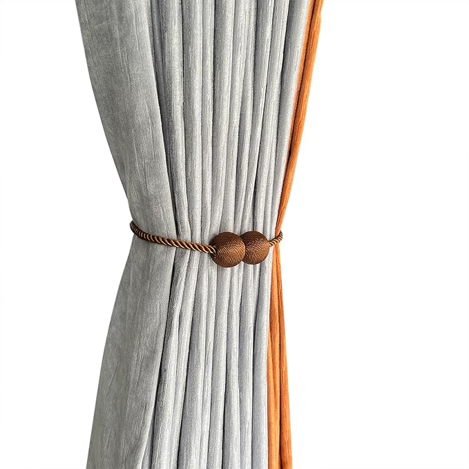 Melaluxe 4 Pack Magnetic Curtain Tiebacks, Decorative Curtain Holdbacks - Image 4