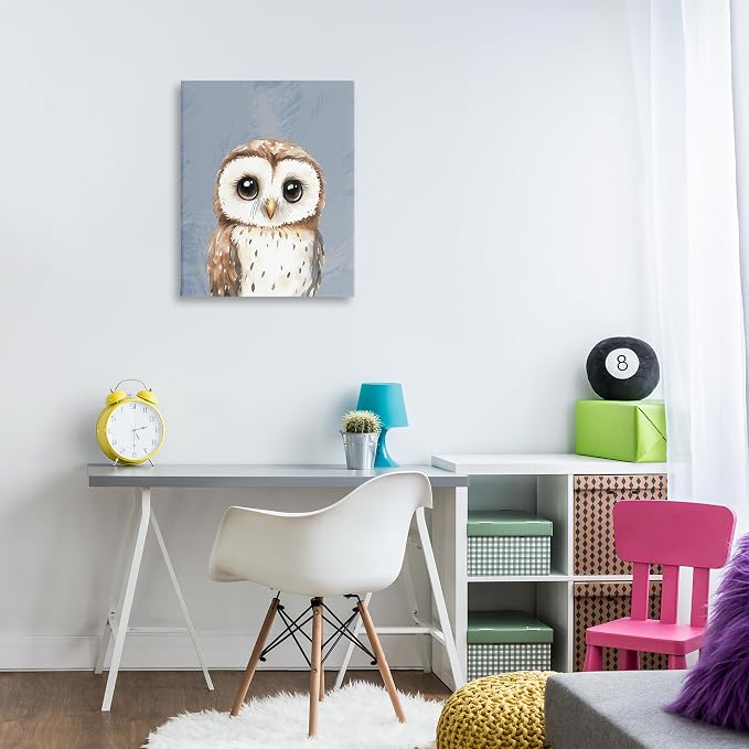 Sweet Woodland Owl Nursery, 24 x 30 Inch Canvas Wall Art | Stupell Industries · By Christine Simpson Art · Ready to hang · Charming for nursery or kids room · Made in USA