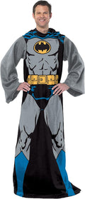 Northwest Batman in Black Adult Silk Touch Comfy Throw Blanket with Sleeves, 48" x 71"