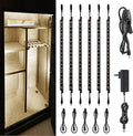 TORCHSTAR 6pcs 12 Inch LED Safe Lighting Kit, Rocker Switch, 3000K | UL Power Adapter, Input 100-240V, Linkable Gun Safe Light Bars, 900LM, for Under Cabinet Locker Closet Showcase, Warm White