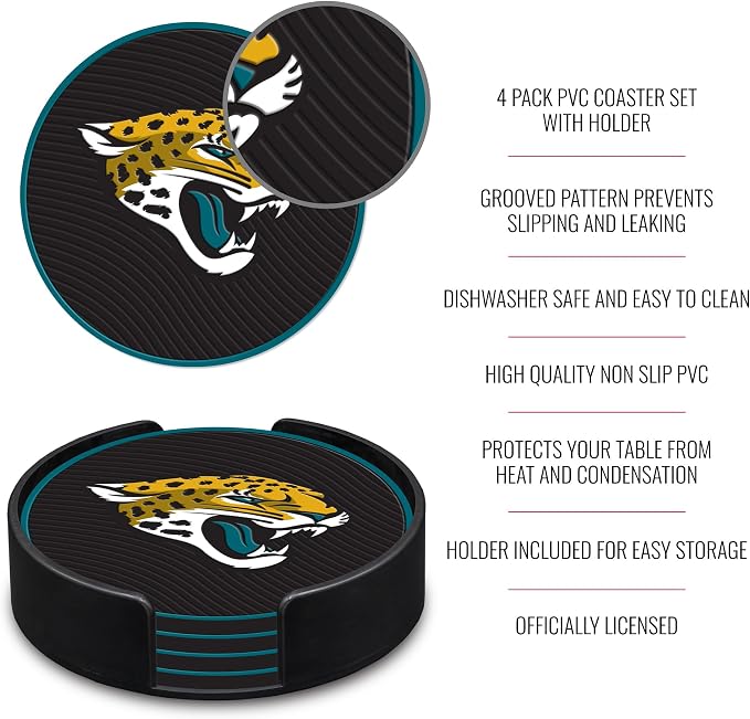 Rico Industries NFL Football Classic Favorites: PVC Coaster Set (4-Pack)
