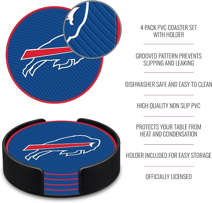 Rico Industries NFL Football Classic Favorites: PVC Coaster Set (4-Pack)