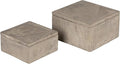 Bloomingville Contemporary Cement Boxes with Lids, Grey, Set of 2