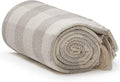 Americanflat 50x60 Throw Blanket - Soft and Breathable Cotton Throw Blanket for Couch, Bed, Chair - Decorative Blankets Perfect for Home, Office, or Outdoor Use - Cream and Beige Plaid Design