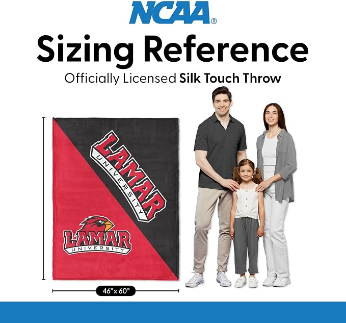 Northwest NCAA Silk Touch Throw Blanket, Ultra Soft Plush Polyester, Lightweight Warm Decorative Fan Gift, 46 x 60 in
