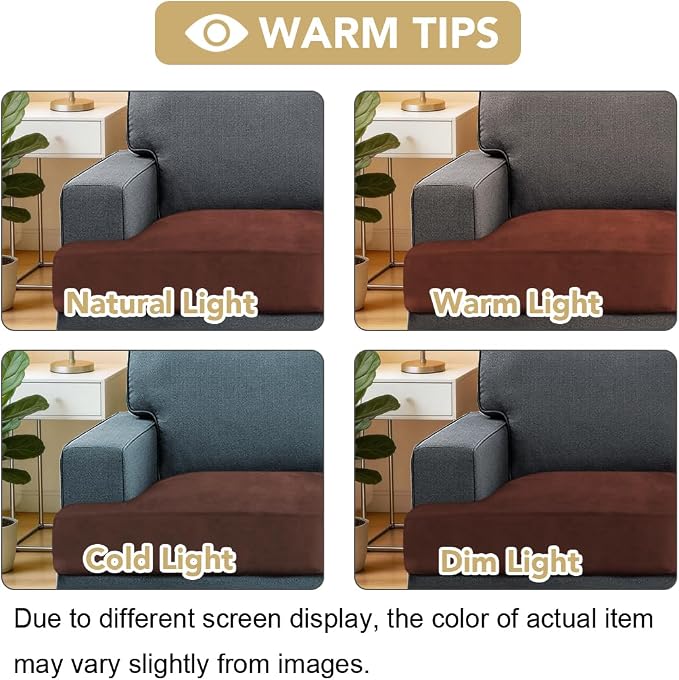 H.VERSAILTEX Stretch Velvet 3 Piece T Cushion Sofa Slipcovers for Living Room Individually Sofa Covers for 3 Cushion Seat Cushion Covers Stay with Elastic Bands (Sofa, Burnt Brick)