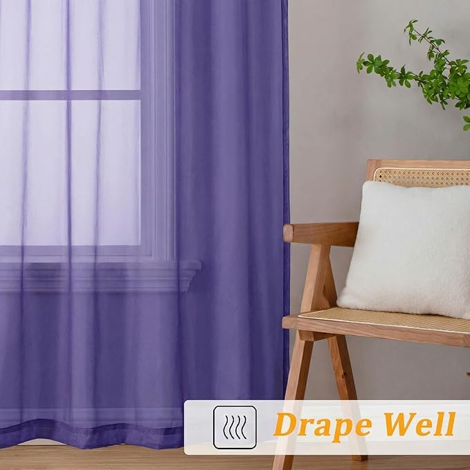 Gwine Short Kitchen Sheer Curtains 24 Inch Length - Image 6