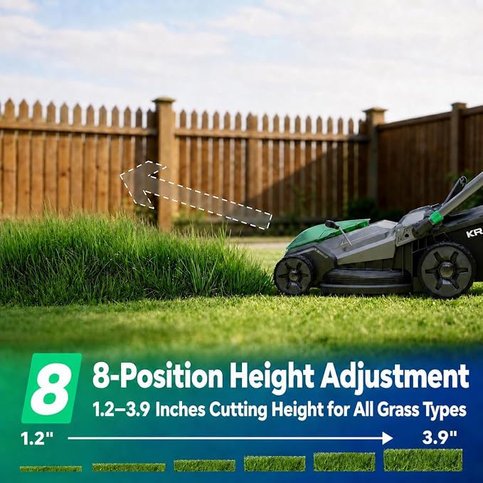 21" 40V Max Brushless Cordless Electric Push Lawn Mower | Includes two 20V Max 8.0Ah batteries and charger; 296Wh total rated energy and 3-in-1 mowing for medium-to-large yards.