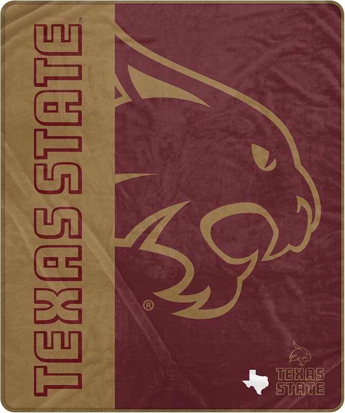 Proformance Home NCAA Texas State Bobcats Endzone Ultra Soft Tailgate Throw