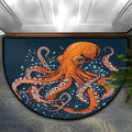 Pardick Half Round Doormat Semi Circle Rug Abstract Animal Octopus Non Slip Indoor Outdoor Entrance Half Moon Rug Absorbent Durable Washable Front Floor Mat for Kitchen Bathroom Patio Fireplace