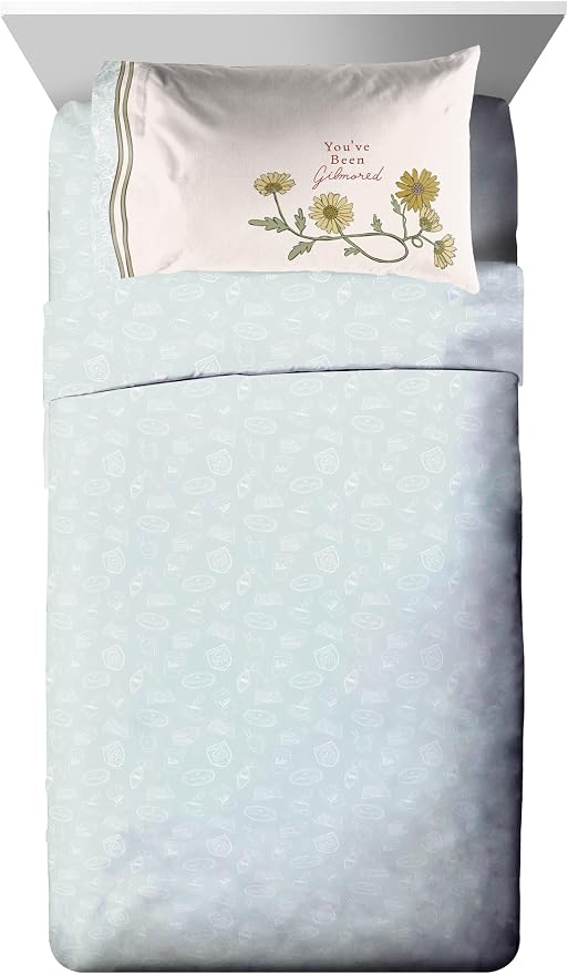 Gilmore Girls Twin Comforter Set 5 Piece Soft Bedding for Girls, Multi | Bed in a Bag, Comforter Sheets Sham Pillowcase, Official Product, Soft Microfiber, Machine Washable, Easy Care, Girls Gift