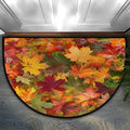 cfpolar Half Round Door Mat Fall Maple Leaves Yellow Non-Slip Semi Circle Area Rug Washable Half Moon Hearth Rugs for Indoor Outdoor Bathroom Kitchen Patio Runner Mat Laundry Room Home Decoration