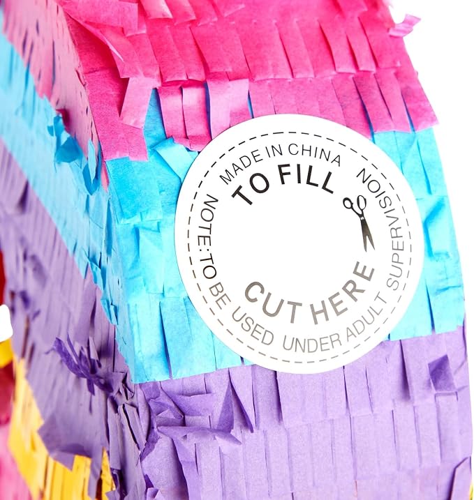 BLUE PANDA Number 3 Pinata - Rainbow 3rd Birthday Party Decorations - Tissue Paper Fiesta Pinata for Kids Anniversary Celebrations | Multicolored | 11.4 x 16.5 x 3 Inches