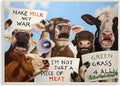 Funny Protesting Cows Country, 13 x 19 Inch Mounted Print on Wall Plaque | Stupell Industries · By Lucia Heffernan · Hand finished · Ready to hang once unboxed · Made in USA