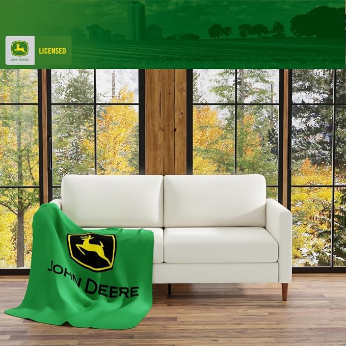 Collectibles John Deere Bedding Super Soft Cozy Plush Throw, 46 in x 60 in, (Officially Licensed Product) By Franco
