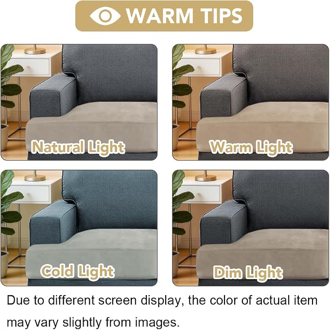 H.VERSAILTEX Stretch Velvet T Cushion Chair Covers for Living Room Armchair Sofa Cover Couch Cover Slipcover T Cushion Seat Cover Stay with Elastic Bands (Armchair, French Oak)