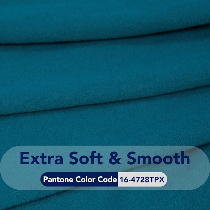 PureFit Stretc Recliner Chair Covers Fleece Soft Couch Covers for Sofa | Peacock Blue 4-Pieces Recliner Slipcover Pocket Couch Protector, Fleece Sofa Cover Washable with Non Slip Elastic Bottom