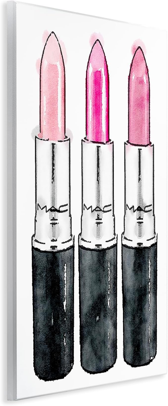 'Three Pink Lipsticks'| Wall Plaque Art | Stupell Industries | 10 x 15 Inches, Easy to Hang and Sturdy, Made in USA, by Amanda Greenwood