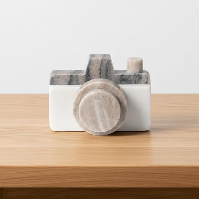 Sagebrook Home 5-Inch Multi Marble Camera Decorative Object