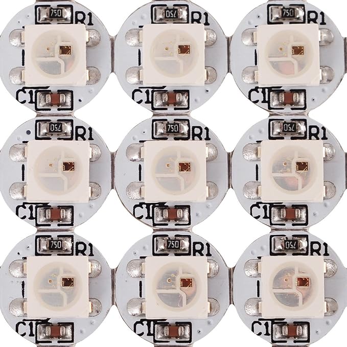BTF-LIGHTING WS2812B 100PCS 5050SMD Individually Addressable Smart RGB LED Pixel for Arduino Single 1-led RGB LED Module Pixels Color Light White PCB Only DC5V Christmas(No Adapter or Controller)