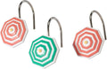 Avanti Linens - Shower Hooks, Umbrella Design Bath Decor, Set of 12 (Flamingo Paradise Collection)