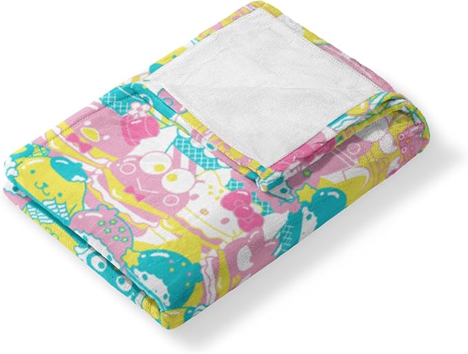 Northwest Hello Kitty Silk Touch Throw Blanket, 50" x 60", Friends Snacks