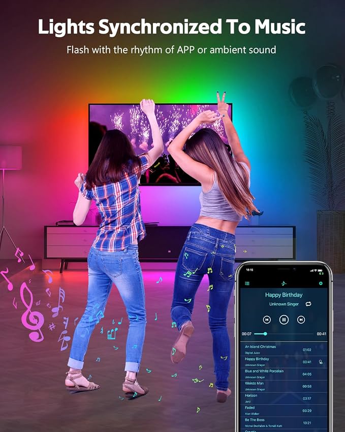 ALITOVE Permanent Outdoor LED Strip Lights 100FT Waterproof 24V RGB IC | Addressable 24 Volt LED Rope Lights, Music Sync with Remote APP Control, for Wall Patio Eave Garden Pool Party Decor