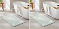 Madison Park Evan 100% Cotton Bathroom Rug Non Slip Backing-Luxrurious Tufted Plush Bath Mat Absorbent, Quick Dry, Spa Design Shower Room Décor, 20x30, Seafoam (Pack of 2)