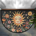 Sun Flowers Half Round Door Mat Non Slip Half Circle Rugs | Colorful Face Washable Half Moon Rug Semi Circle Rugs Indoor Entrance Floor Carpet for Kithen Bedroom Fireplace Decor