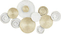CosmoLiving by Cosmopolitan Metal Plate Home Wall Decor Radial Wall Sculpture, Wall Art 36" x 2" x 21", Gold | Home Plate Spiral Wall Sculpture With Gold Accents Wall Sculptures Wall Art